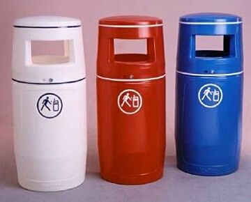 Abfallbehälter weiss 90l