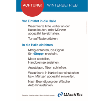 Schild Einfahrt Winter Karte/Münzen A2