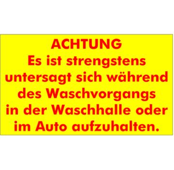 Warnaufkleber Deutsch 350x205