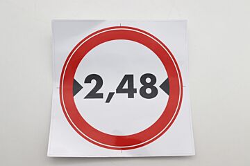 AUFKLEBER DURCHFAHRTSBREITE 2,48M
