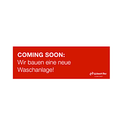 Banner "Neue Waschanlage" 3x1 m rot