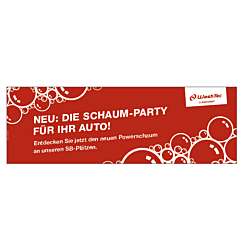 Banner "Powerschaum" 3 x 1 Meter ROT